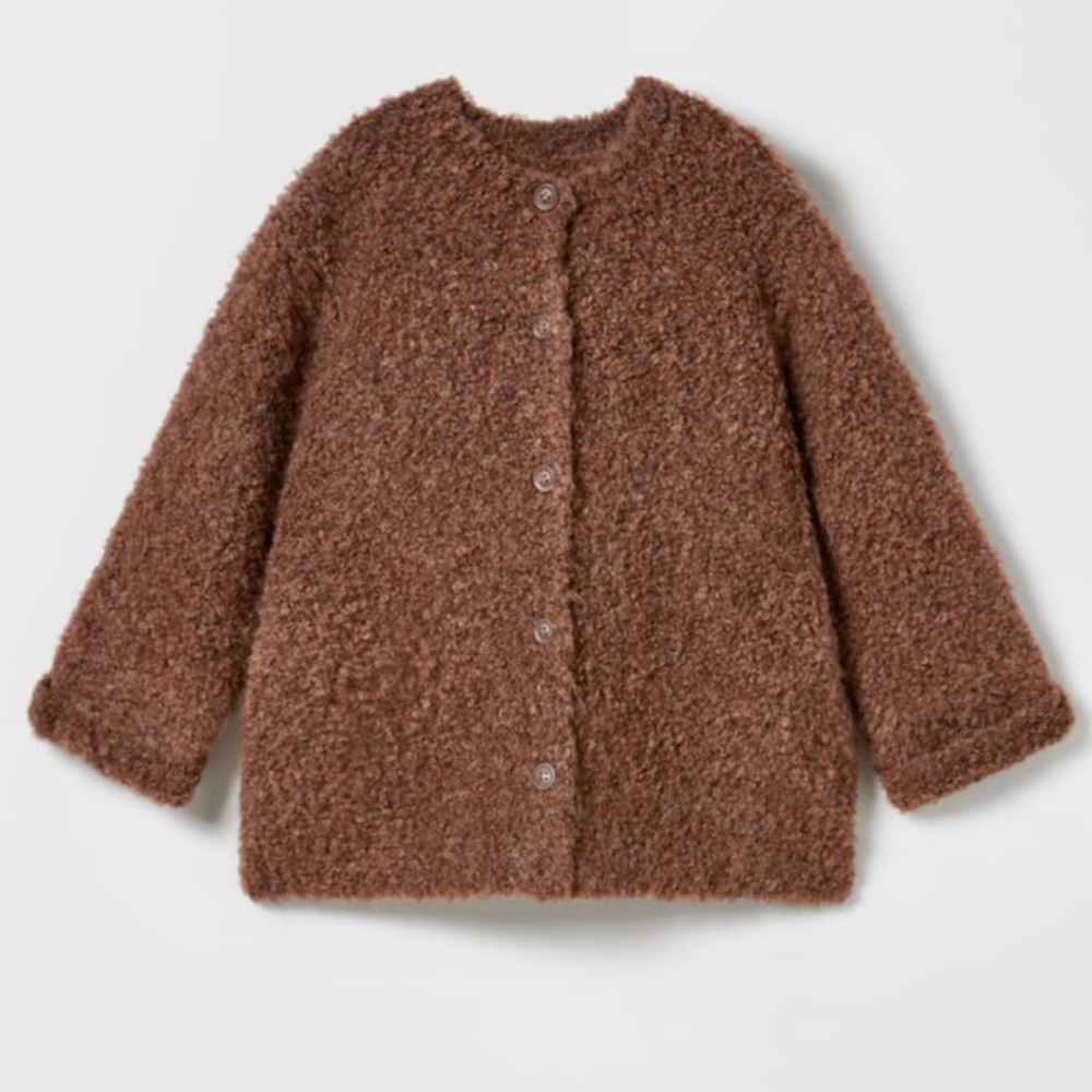 Nwt Zara Boucle knit coat /cardigan